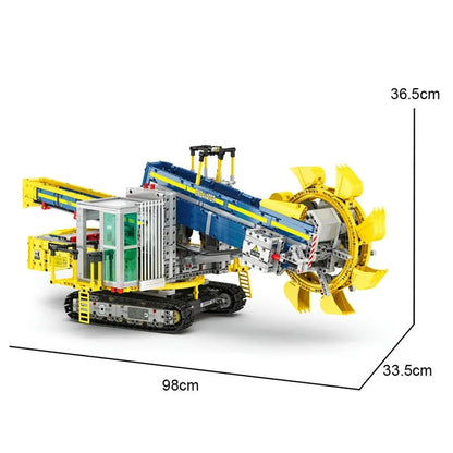 Reobrix MOC Motorized Building Block Set: 22017 RC APP Bucket Wheel Excavator, Model RE22017