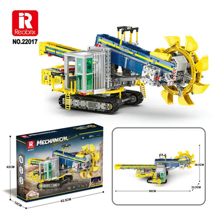 Reobrix MOC Motorized Building Block Set: 22017 RC APP Bucket Wheel Excavator, Model RE22017