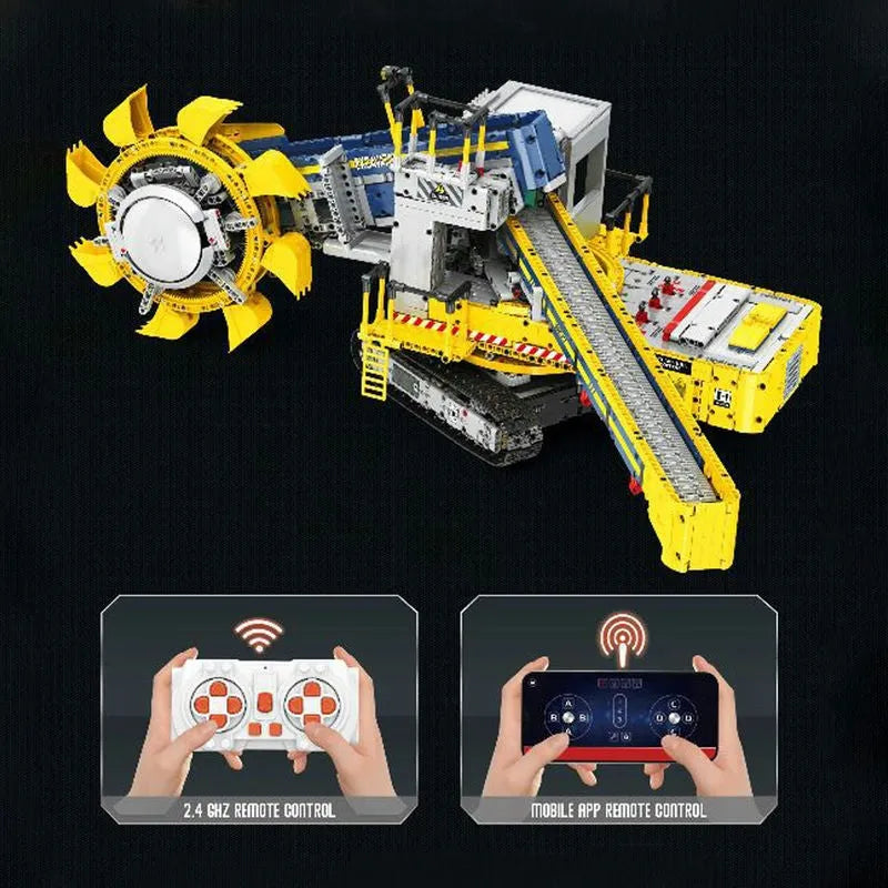 Reobrix MOC Motorized Building Block Set: 22017 RC APP Bucket Wheel Excavator, Model RE22017