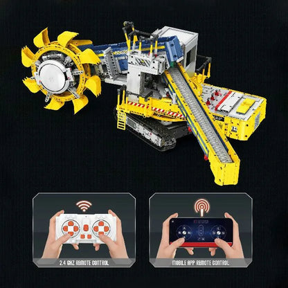 Reobrix MOC Motorized Building Block Set: 22017 RC APP Bucket Wheel Excavator, Model RE22017