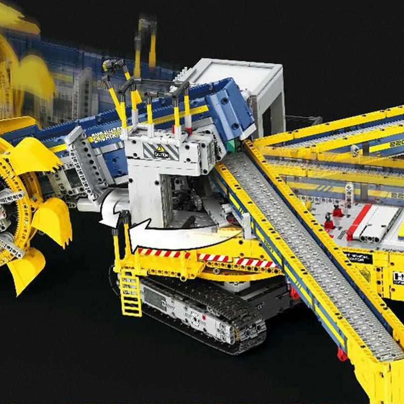Reobrix MOC Motorized Building Block Set: 22017 RC APP Bucket Wheel Excavator, Model RE22017