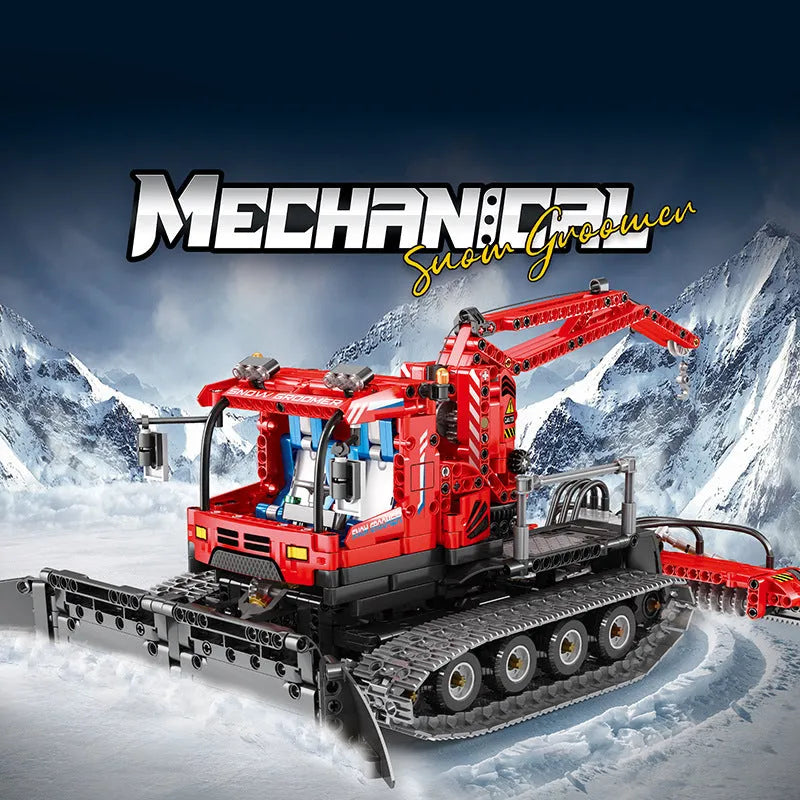 Reobrix MOC Motorized Building Block Set: 22019 RC Winter Snow Groomer Truck, Model RE22019