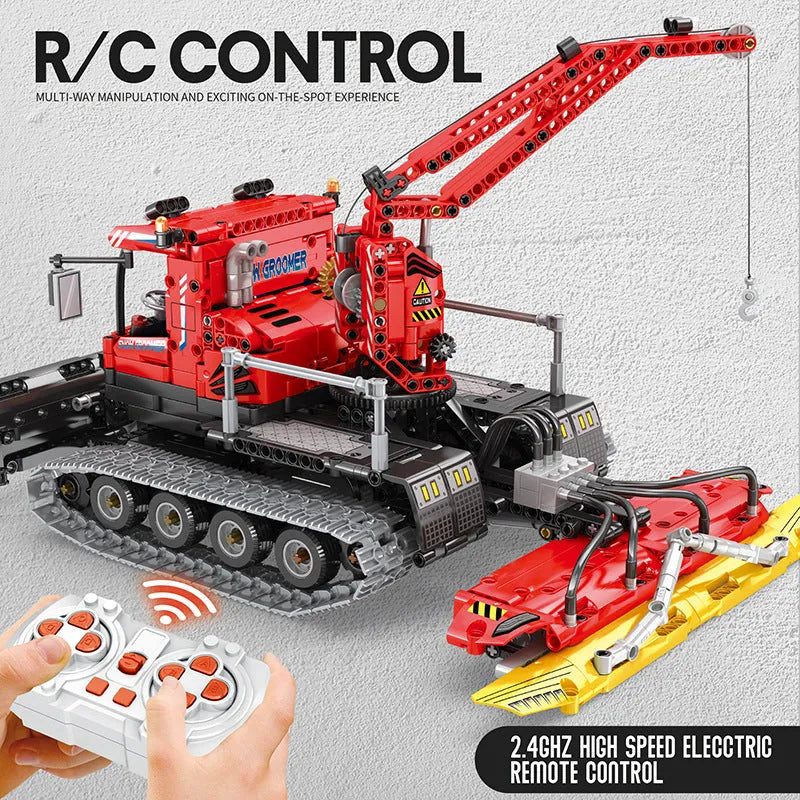 Reobrix MOC Motorized Building Block Set: 22019 RC Winter Snow Groomer Truck, Model RE22019