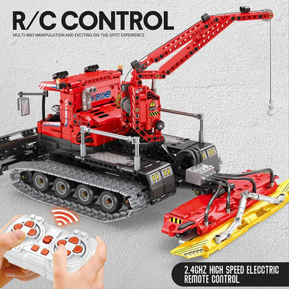 Reobrix MOC Motorized Building Block Set: 22019 RC Winter Snow Groomer Truck, Model RE22019