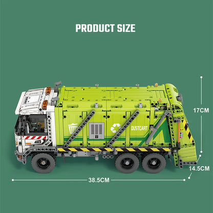 Reobrix MOC Motorized Building Block Set: 22022 RC APP Compressed Garbage Truck, Model RE22022
