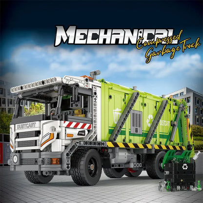 Reobrix MOC Motorized Building Block Set: 22022 RC APP Compressed Garbage Truck, Model RE22022