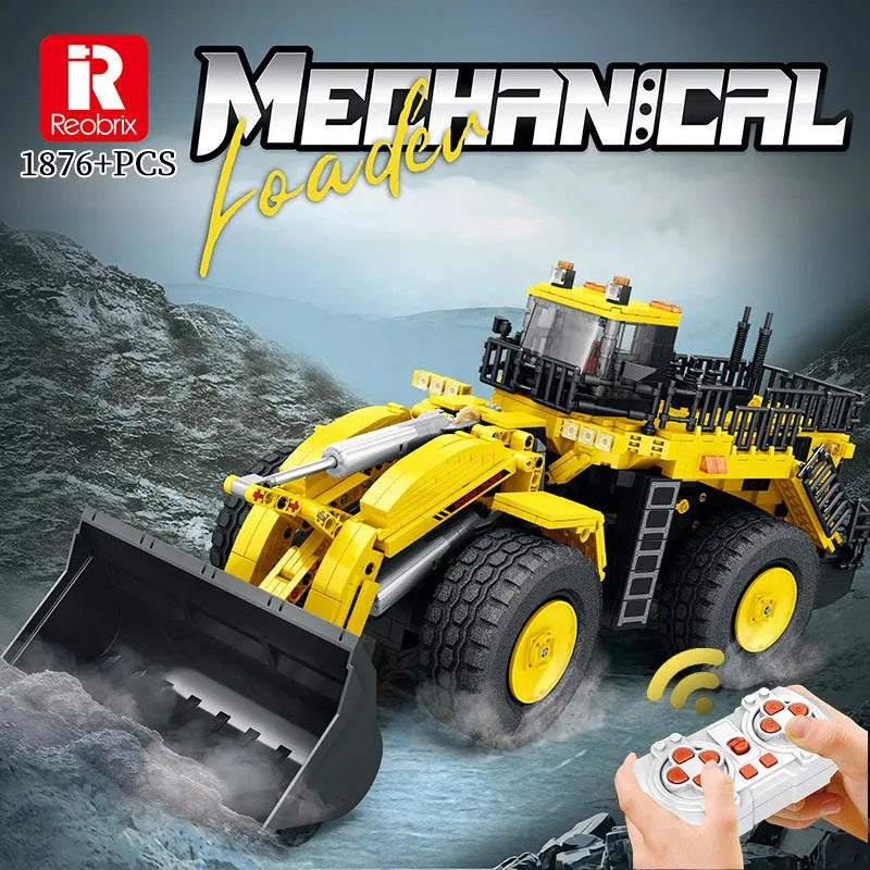 Reobrix MOC Building Block Set: APP Motorized RC Loader Excavator Truck 22009, Model RE22009