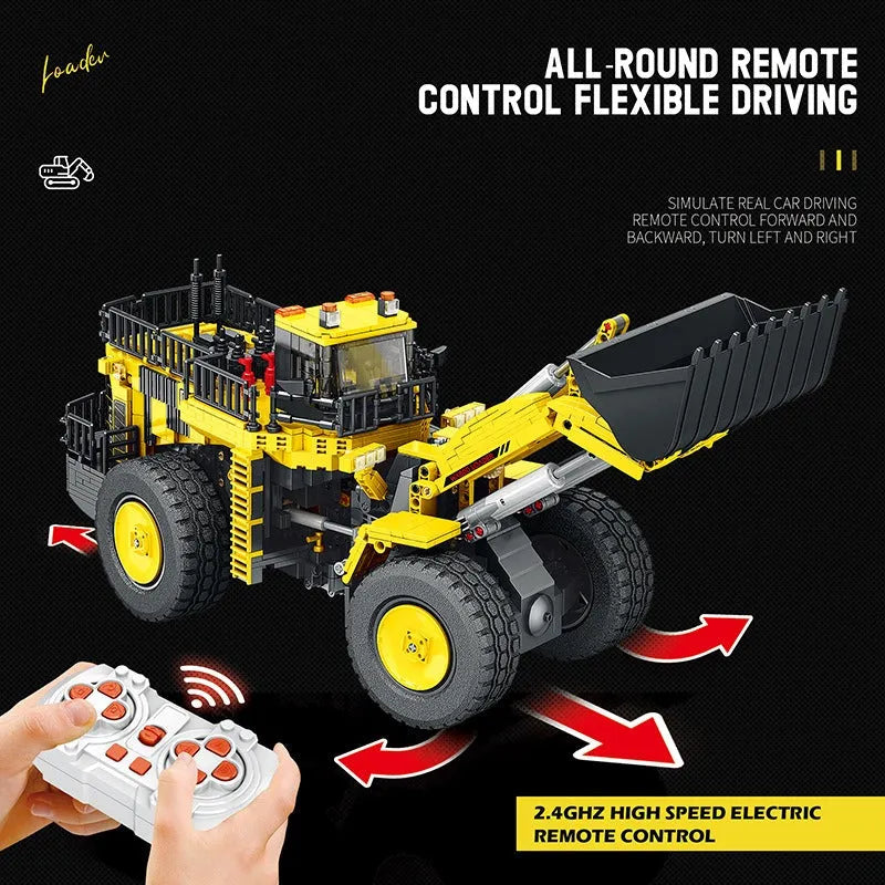 Reobrix MOC Building Block Set: APP Motorized RC Loader Excavator Truck 22009, Model RE22009