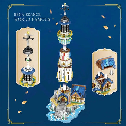 Reobrix MOC Building Block Set: Street Medieval Light House, Model 66028