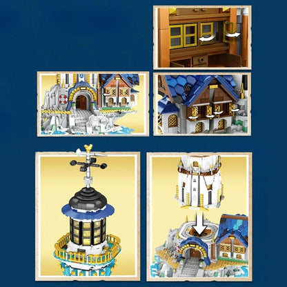 Reobrix MOC Building Block Set: Street Medieval Light House, Model 66028