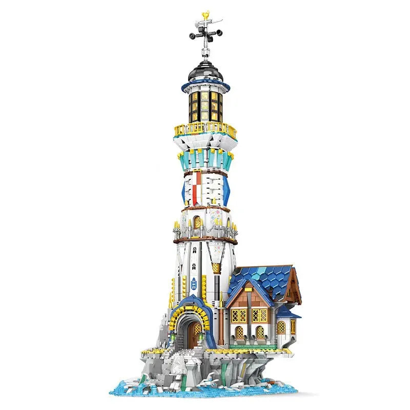 Reobrix MOC Building Block Set: Street Medieval Light House, Model 66028