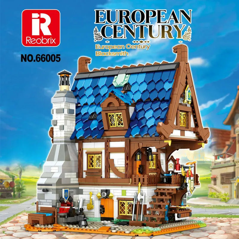 Reobrix MOC Building Block Set: Medieval Town Blacksmith 66005