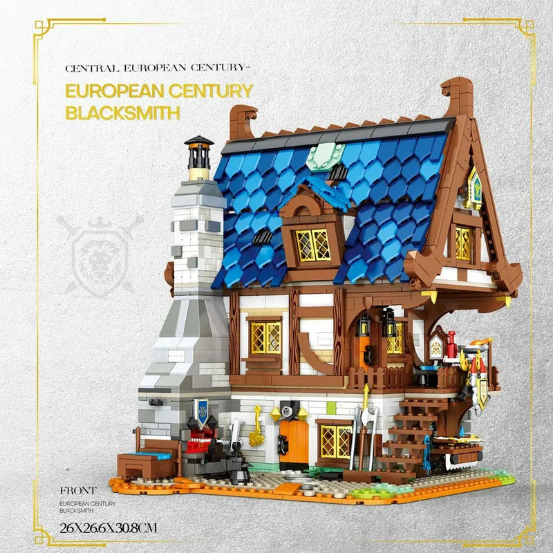 Reobrix MOC Building Block Set: Medieval Town Blacksmith 66005