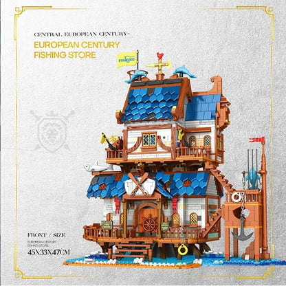 Reobrix MOC Building Block Set: Medieval Town Fishing Store 66007