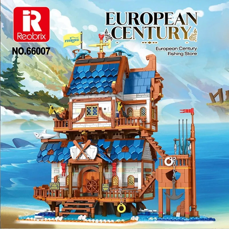 Reobrix MOC Building Block Set: Medieval Town Fishing Store 66007