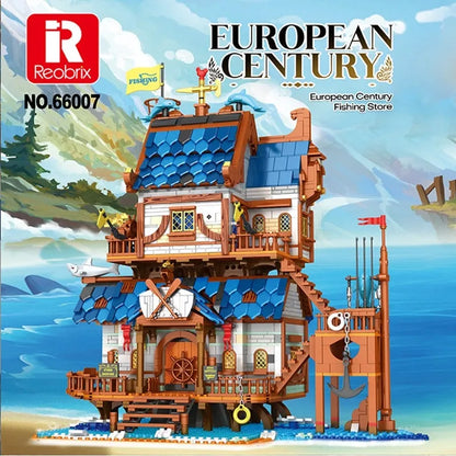 Reobrix MOC Building Block Set: Medieval Town Fishing Store 66007