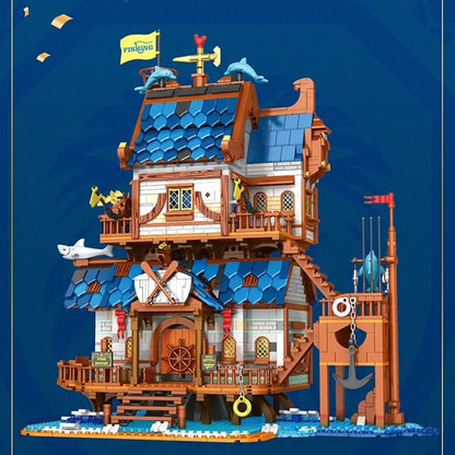 Reobrix MOC Building Block Set: Medieval Town Fishing Store 66007