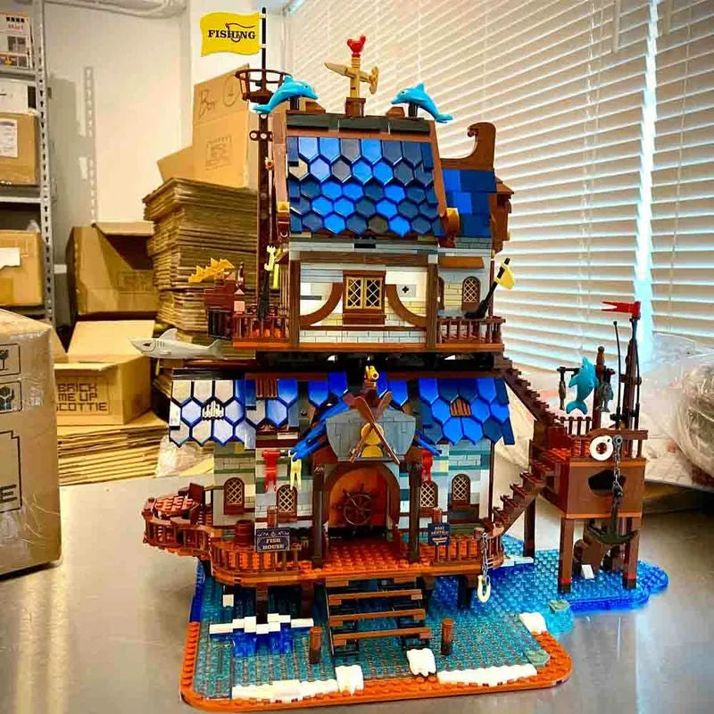 Reobrix MOC Building Block Set: Medieval Town Fishing Store 66007