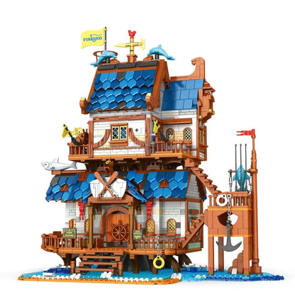 Reobrix MOC Building Block Set: Medieval Town Fishing Store 66007