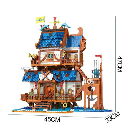 Reobrix MOC Building Block Set: Medieval Town Fishing Store 66007
