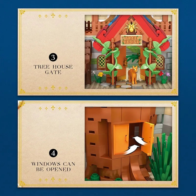 Reobrix MOC Building Block Set: Medieval Town Tree House, Model 66008