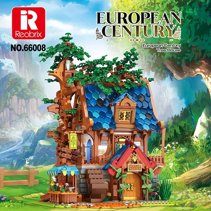Reobrix MOC Building Block Set: Medieval Town Tree House, Model 66008