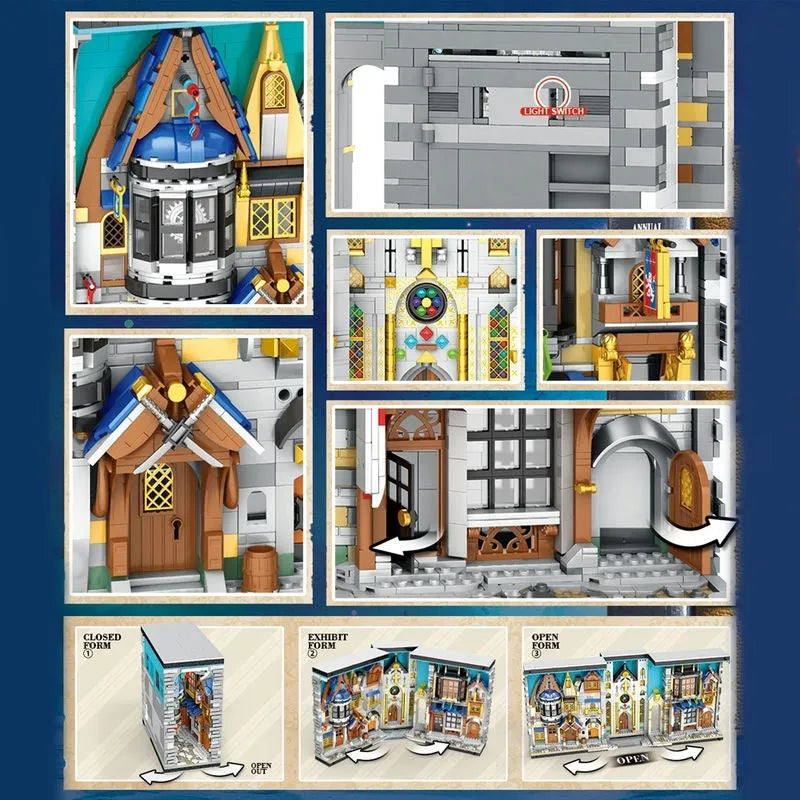 Reobrix MOC Building Block Set: Street Medieval City Market, Model 66026