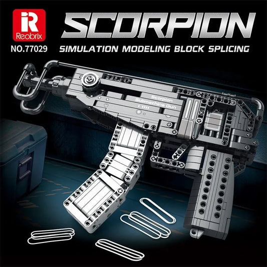 Reobrix MOC Building Block Set: Scorpion submachine Gun, Model 77029