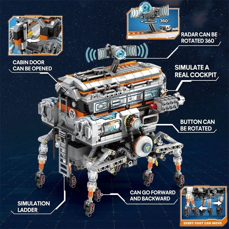 Reobrix MOC Motorized Building Block Set: RC Star Revenge Space Walker Robot, Model 99003