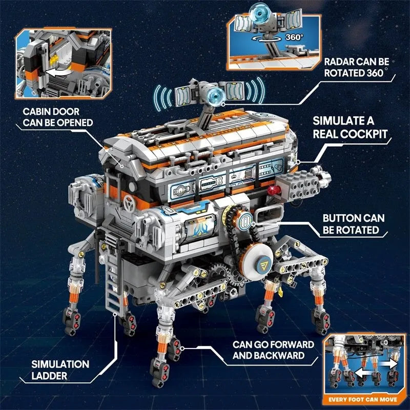 Reobrix MOC Motorized Building Block Set: RC Star Revenge Space Walker Robot, Model 99003