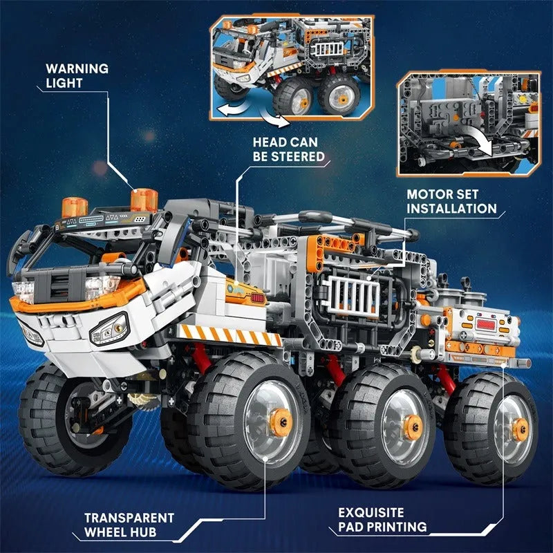 Reobrix MOC Motorized Building Block Set: RC Star Revenge Transporter Truck, Model 99005