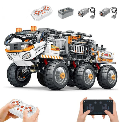 Reobrix MOC Motorized Building Block Set: RC Star Revenge Transporter Truck, Model 99005