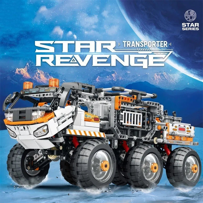 Reobrix MOC Motorized Building Block Set: RC Star Revenge Transporter Truck, Model 99005