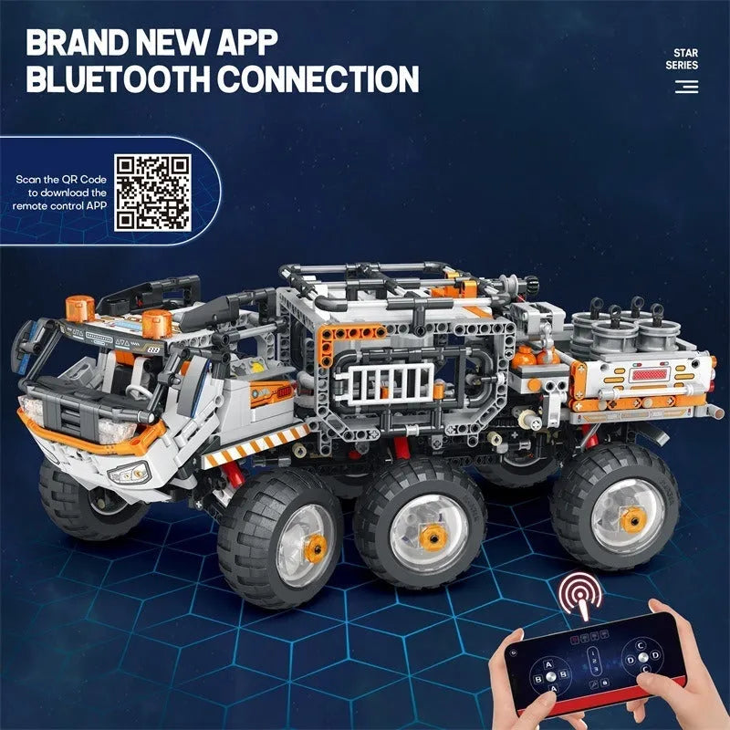 Reobrix MOC Motorized Building Block Set: RC Star Revenge Transporter Truck, Model 99005