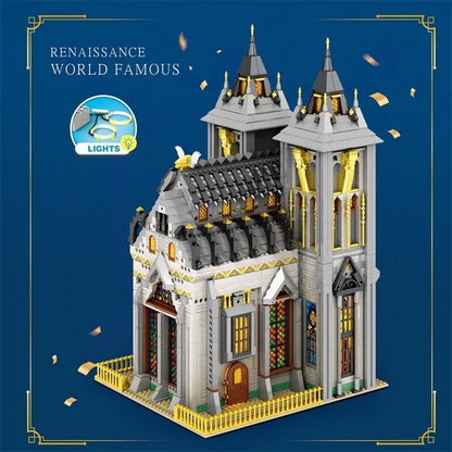 Reobrix MOC Building Block Set: Street Expert Medieval City Church, Model 66027