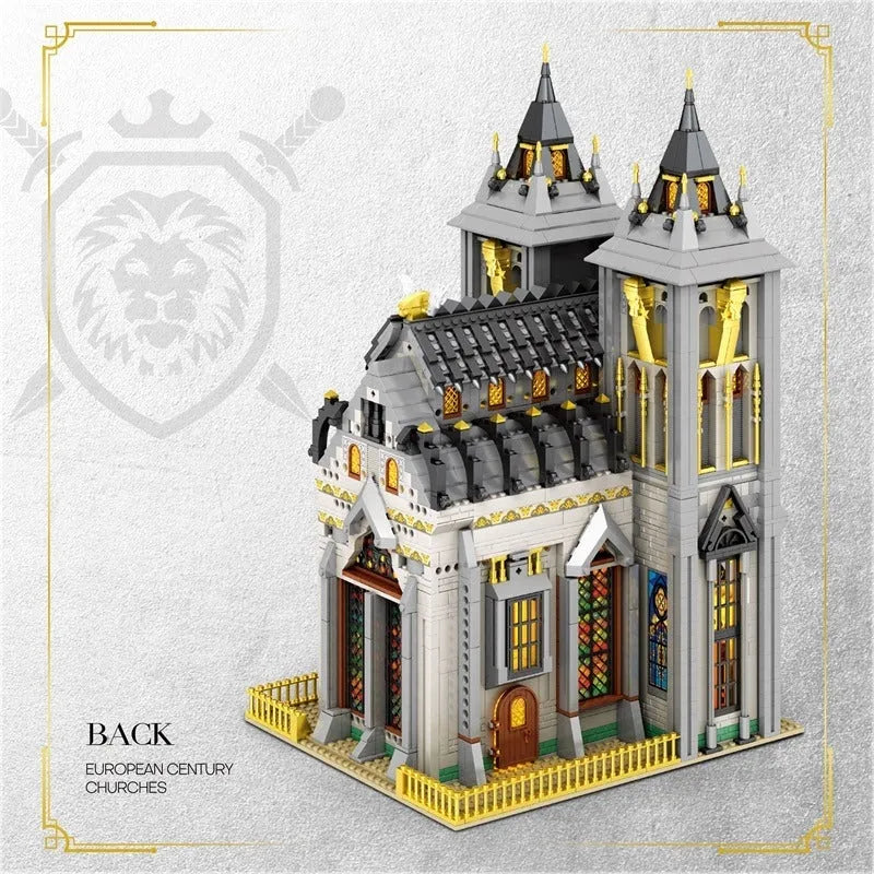 Reobrix MOC Building Block Set: Street Expert Medieval City Church, Model 66027