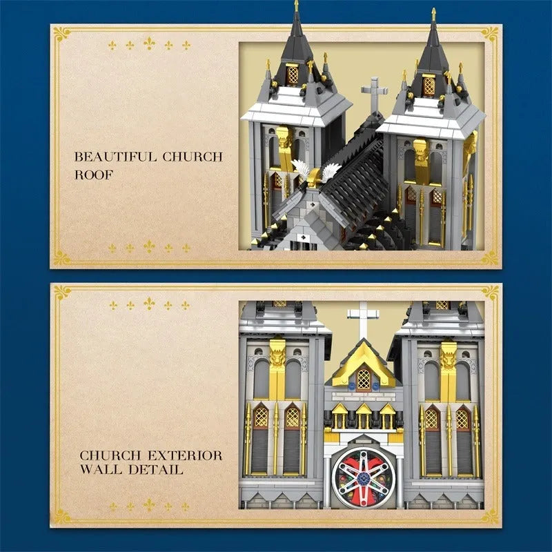 Reobrix MOC Building Block Set: Street Expert Medieval City Church, Model 66027