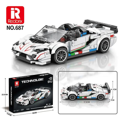 Reobrix MOC Building Block Set: 687 Lambo Aventador SVJ Hyper Racing Car