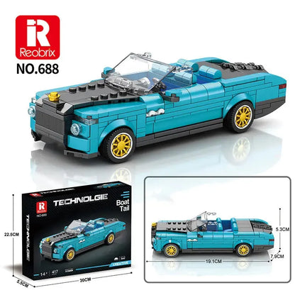 Reobrix MOC Building Block Set: 688 RR Boat Tail Classic Racing Car