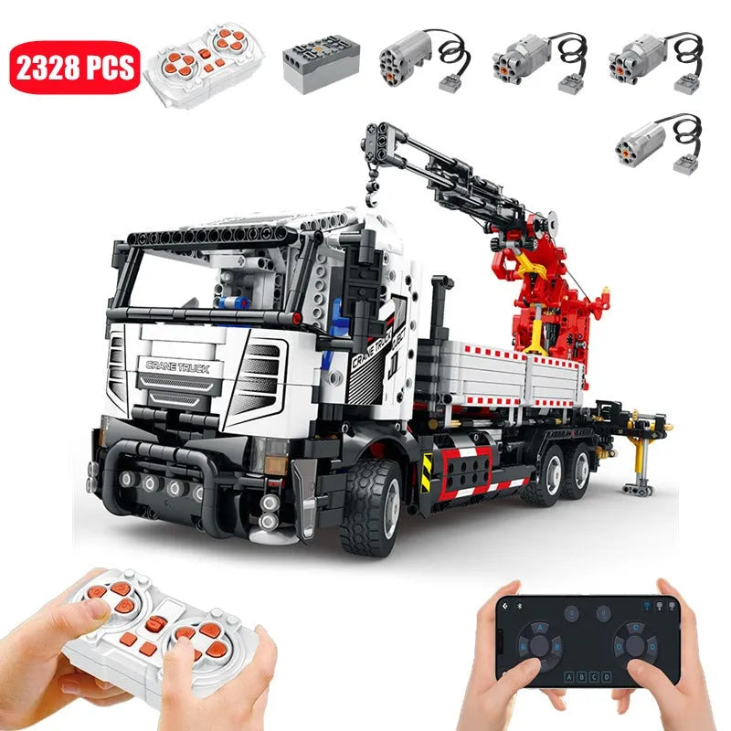 Reobrix MOC Building Block Set: APP Motorized RC Crane Truck 22011, Model RE22011