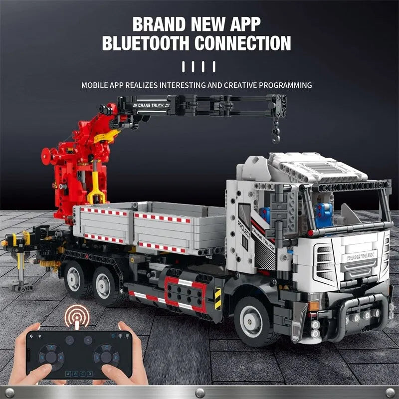 Reobrix MOC Building Block Set: APP Motorized RC Crane Truck 22011, Model RE22011