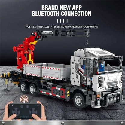 Reobrix MOC Building Block Set: APP Motorized RC Crane Truck 22011, Model RE22011