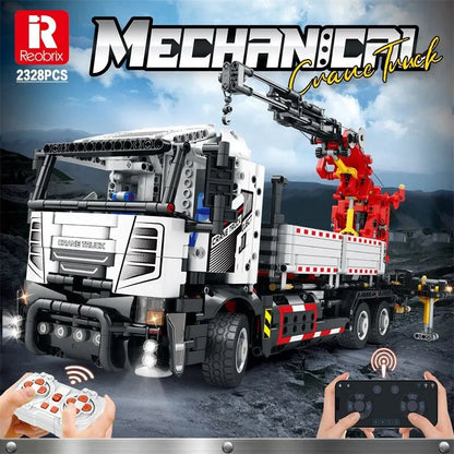 Reobrix MOC Building Block Set: APP Motorized RC Crane Truck 22011, Model RE22011