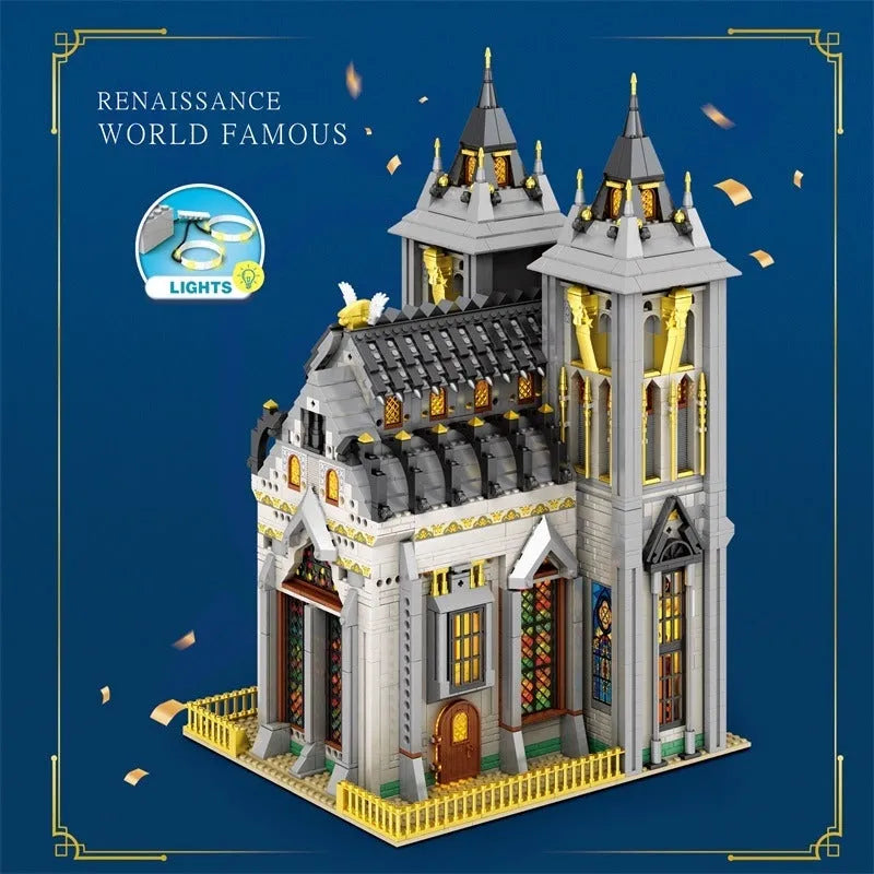 Reobrix MOC Building Block Set: Street Expert MOC Medieval City Church Building, Model 66027