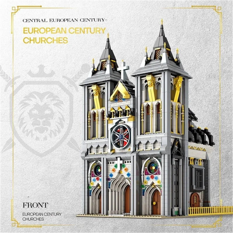 Reobrix MOC Building Block Set: Street Expert MOC Medieval City Church Building, Model 66027