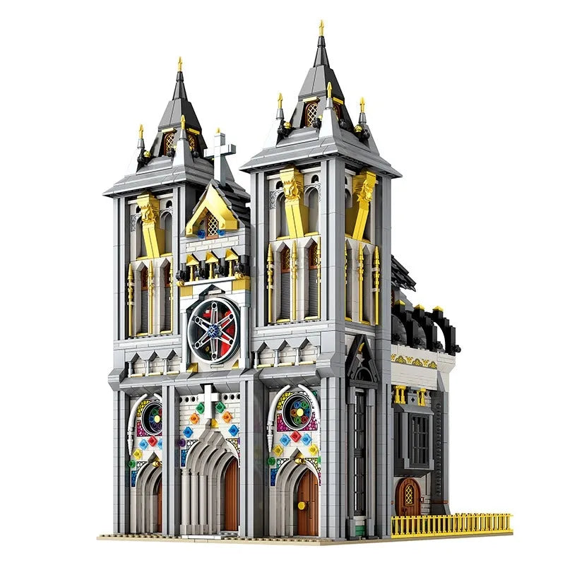 Reobrix MOC Building Block Set: Street Expert MOC Medieval City Church Building, Model 66027
