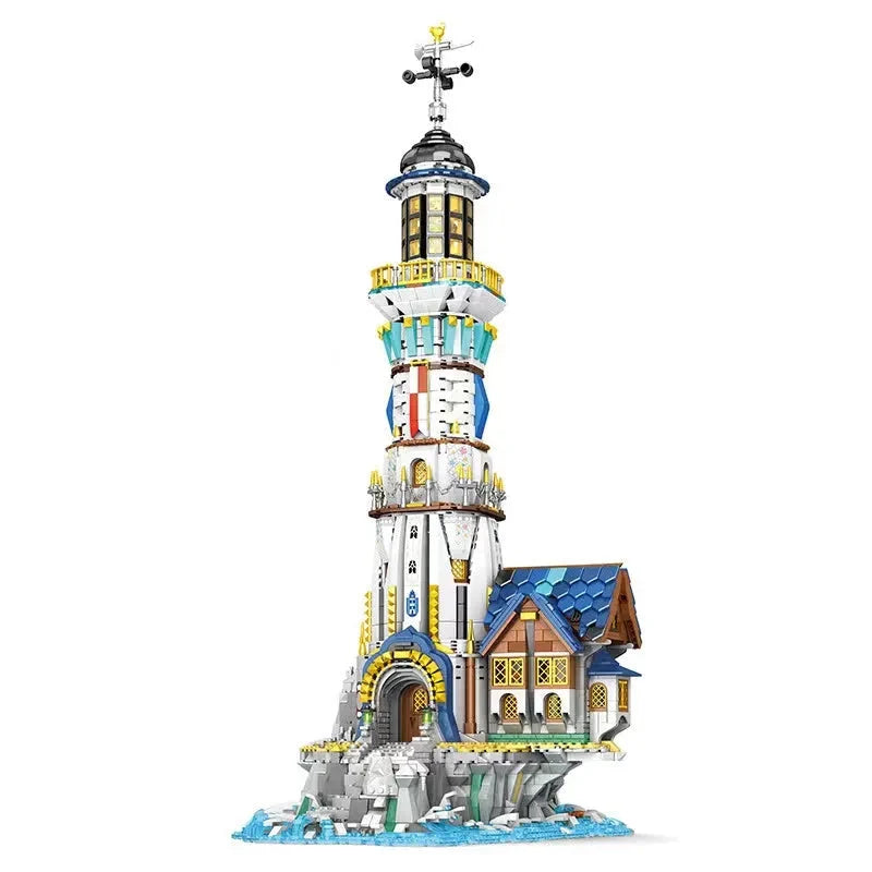 Reobrix MOC Building Block Set: Street Expert MOC Medieval City Lighthouse
