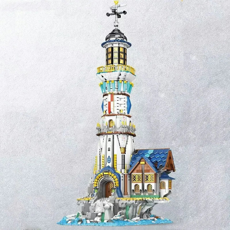 Reobrix MOC Building Block Set: Street Expert MOC Medieval City Lighthouse