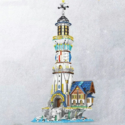 Reobrix MOC Building Block Set: Street Expert MOC Medieval City Lighthouse
