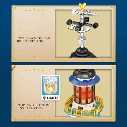 Reobrix MOC Building Block Set: Street Expert MOC Medieval City Lighthouse